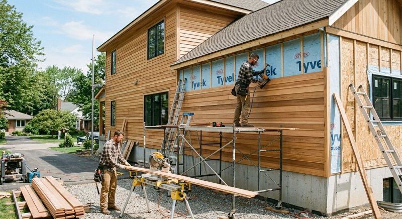 Faux Wood Siding Installation in Matthews, NC
