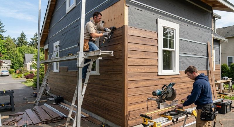 Faux Wood Siding Installation in Matthews, NC