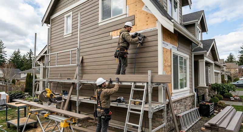 Faux Wood Siding Installation in Midland, NC