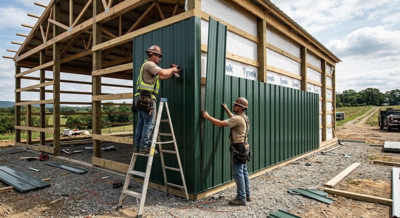 Pole Barn Siding Installation in Union County, NC